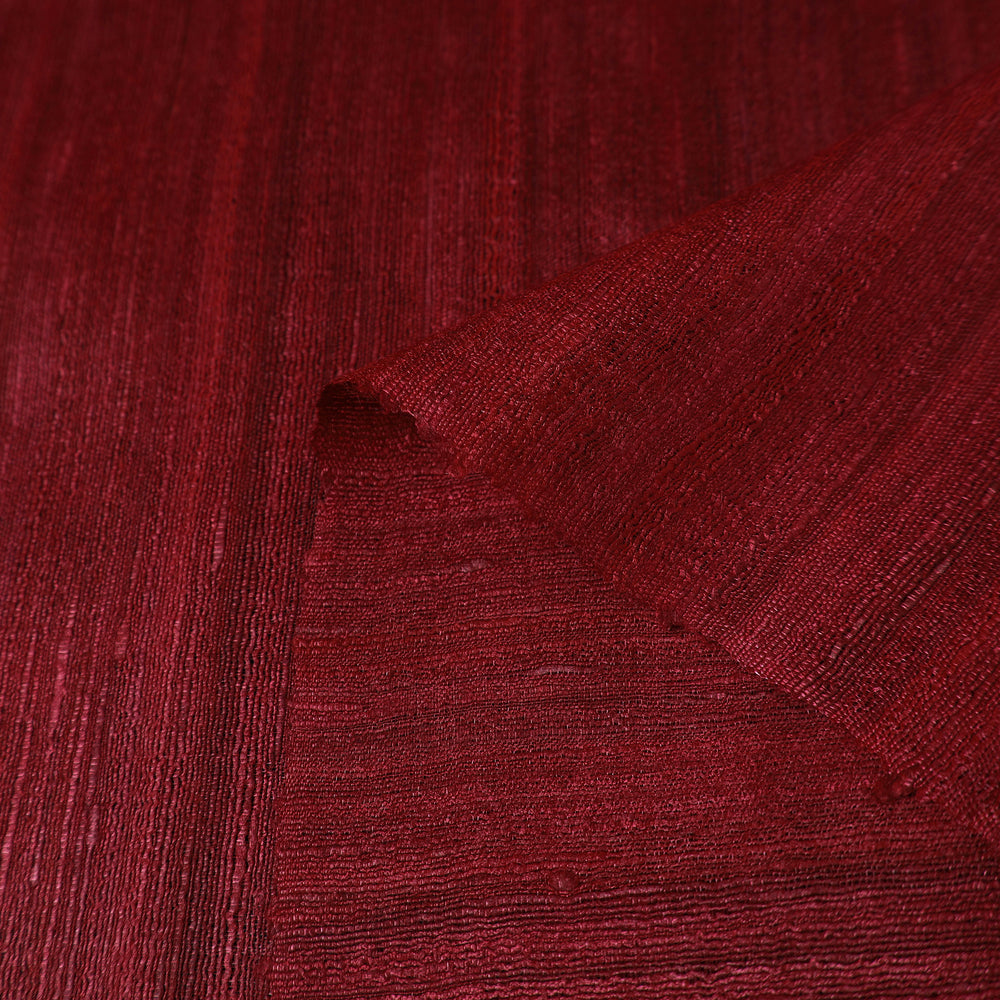 Maroon - Bhagalpuri Handwoven Pure Desi Tussar Silk Fabric 13