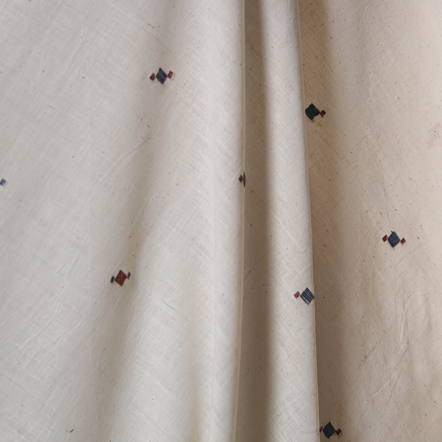 White - handspun handloom natural dyed cotton buti