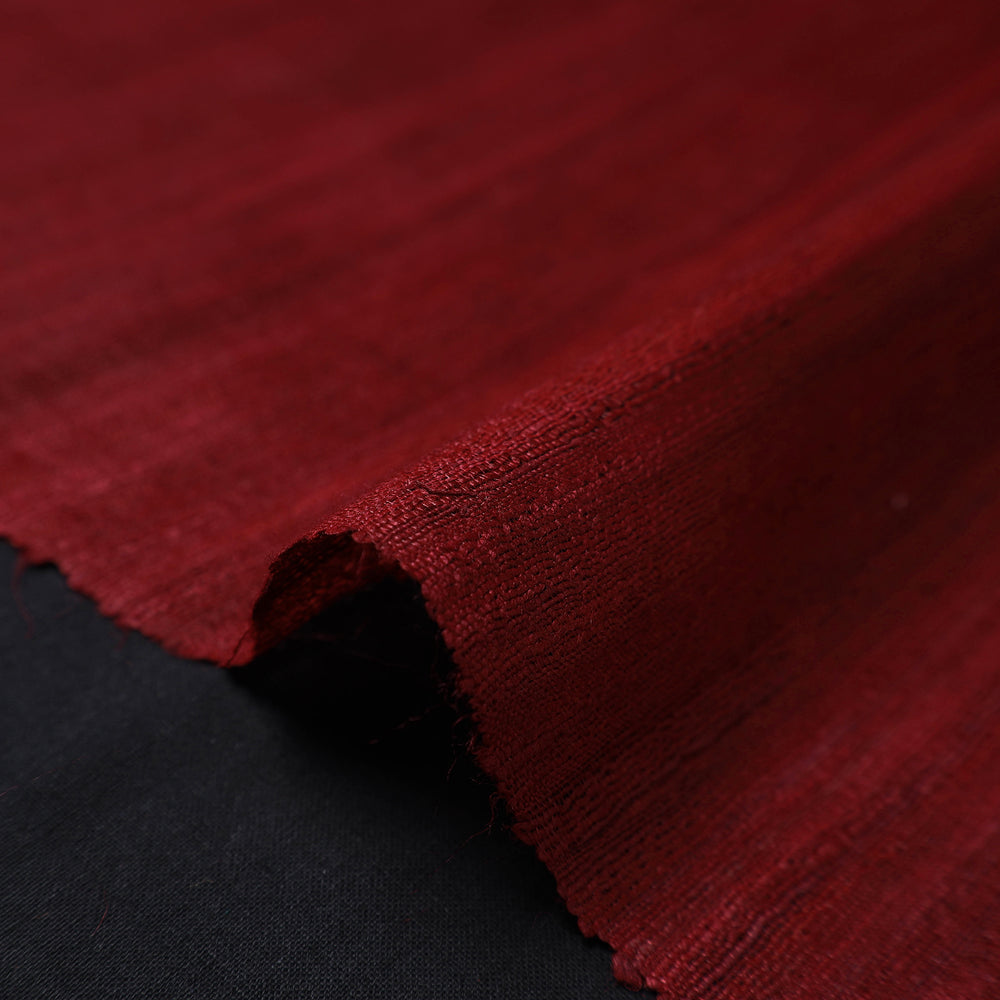 Maroon - Bhagalpuri Handwoven Pure Desi Tussar Silk Fabric 13