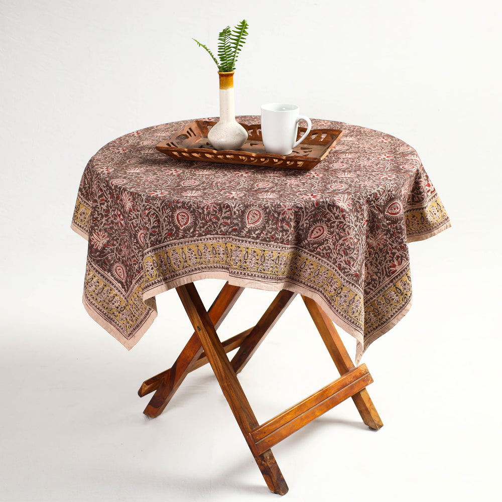 kalamkari block printed table cover