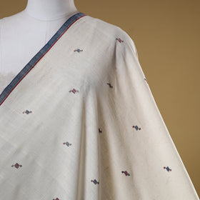White - handspun handloom natural dyed cotton buti