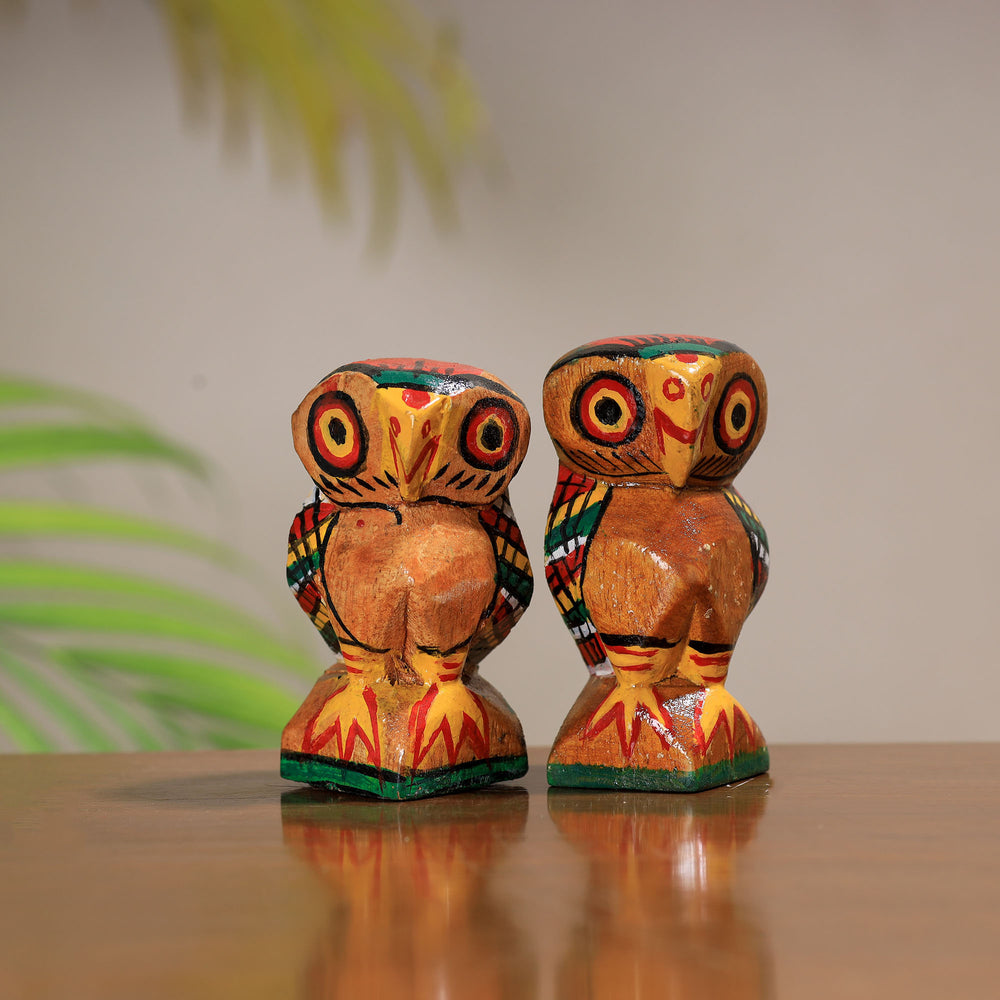 King & Queen - Traditional Burdwan Wood Craft Handpainted Sculpture (Tiny, Set of 2) 39