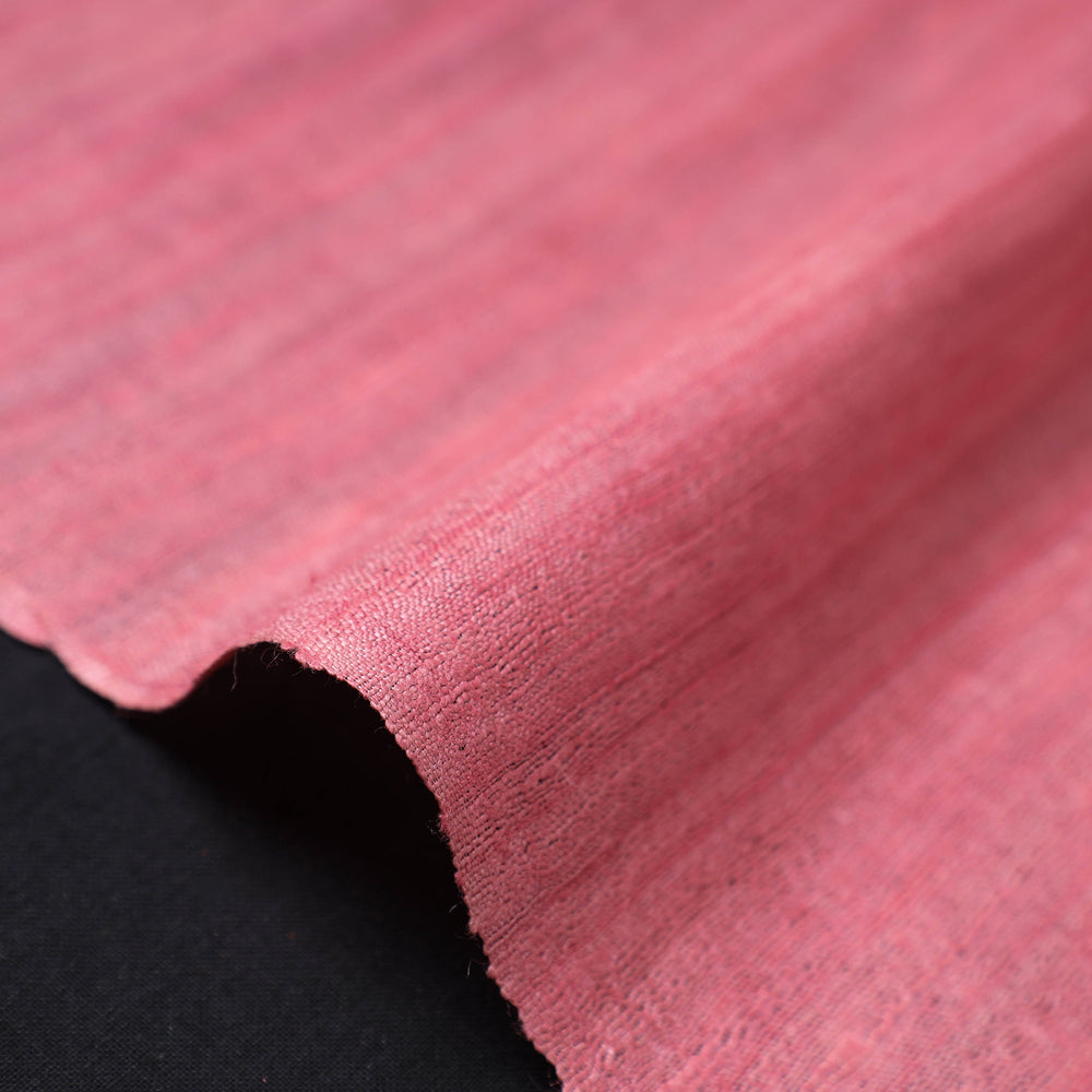 Pink - Bhagalpuri Handwoven Pure Desi Tussar Silk Fabric 14