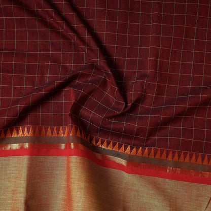 Maroon - Kanchipuram Cotton Precut Fabric (1.45 Meter)