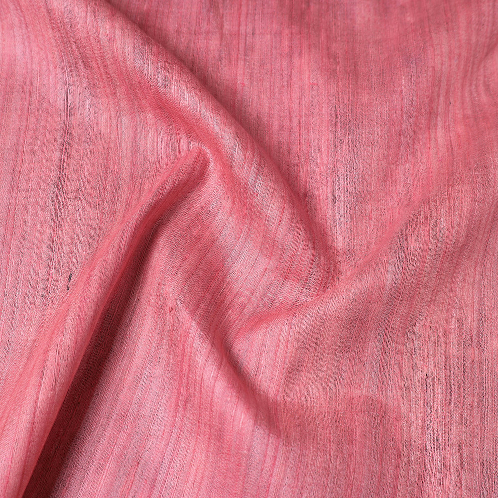 Pink - Bhagalpuri Handwoven Pure Desi Tussar Silk Fabric 14