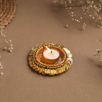 Handmade Coin & Beadwork Tealight Candle Holder 07