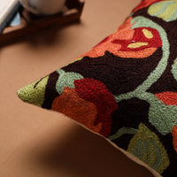 Multicolor - Crewel Hand Embroidered Cushion Cover 13