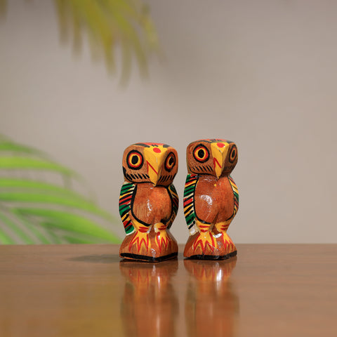 King & Queen - Traditional Burdwan Wood Craft Handpainted Sculpture (Tiny, Set of 2) 40