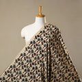 Beige Natural Dyed Block Print Cotton Ajrakh Fabric