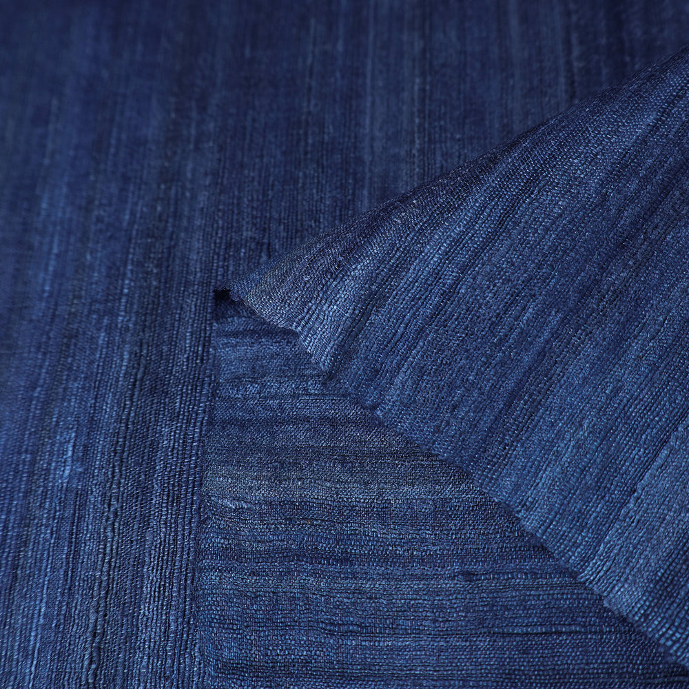 Blue - Bhagalpuri Handwoven Pure Desi Tussar Silk Fabric 17