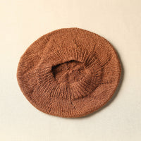 Brown - Kumaun Hand Knitted Woolen Beret Cap 55