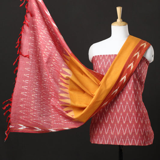 3pc Pochampally Ikat Weave Handloom Cotton Suit Material Set 50