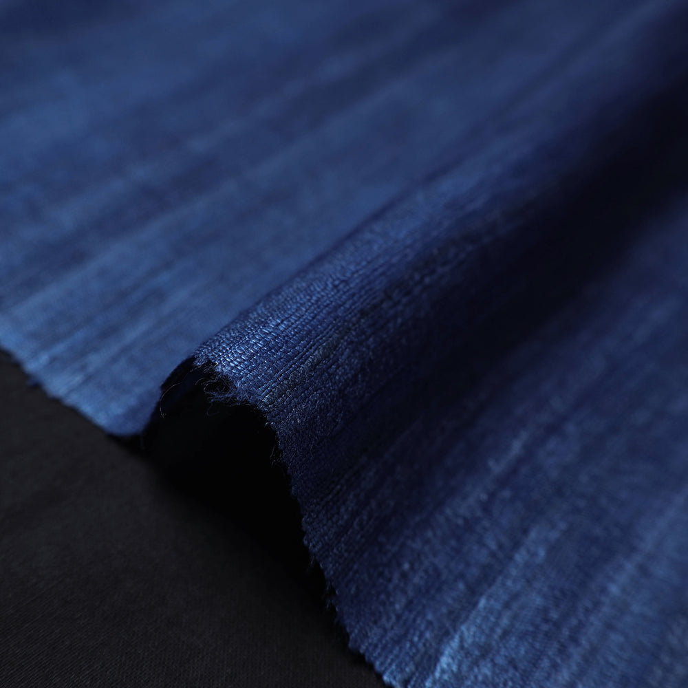 Blue - Bhagalpuri Handwoven Pure Desi Tussar Silk Fabric 17