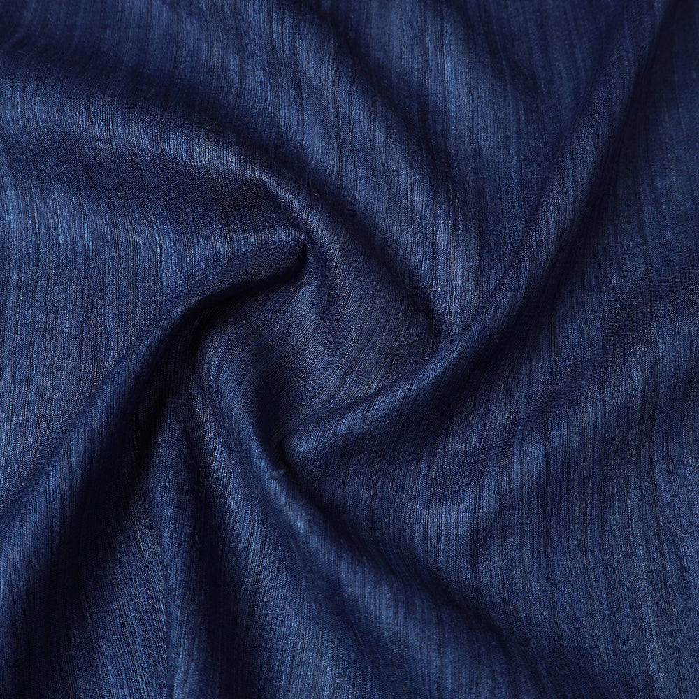 Blue - Bhagalpuri Handwoven Pure Desi Tussar Silk Fabric 17