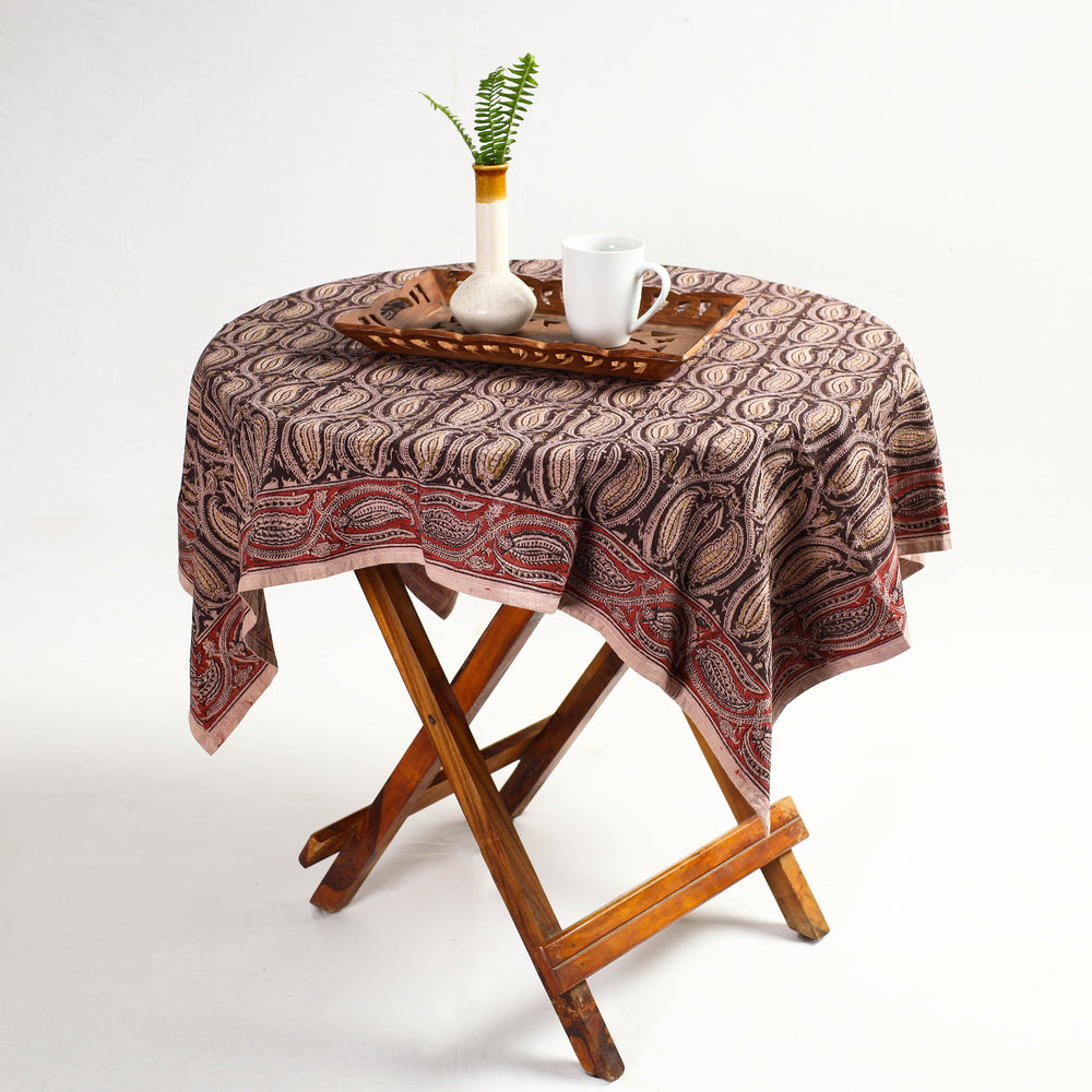 kalamkari block printed table cover