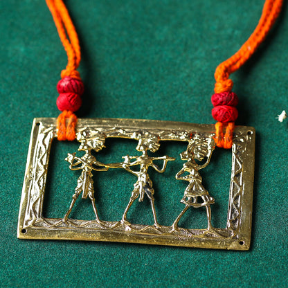 Tribal Handmade Dokra Frame Pendant Necklace