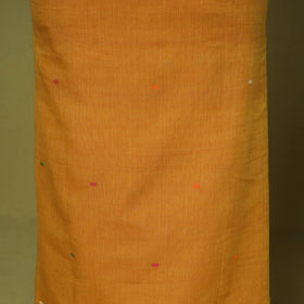 Yellow - 2pc handloom cotton unstitched phulia jamdani