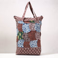  Kantha Work Block Print Cotton Shopping Bag 