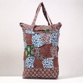  Kantha Work Block Print Cotton Shopping Bag 
