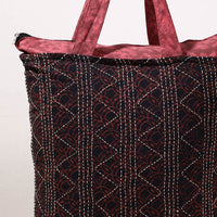 kantha block print shopping bag