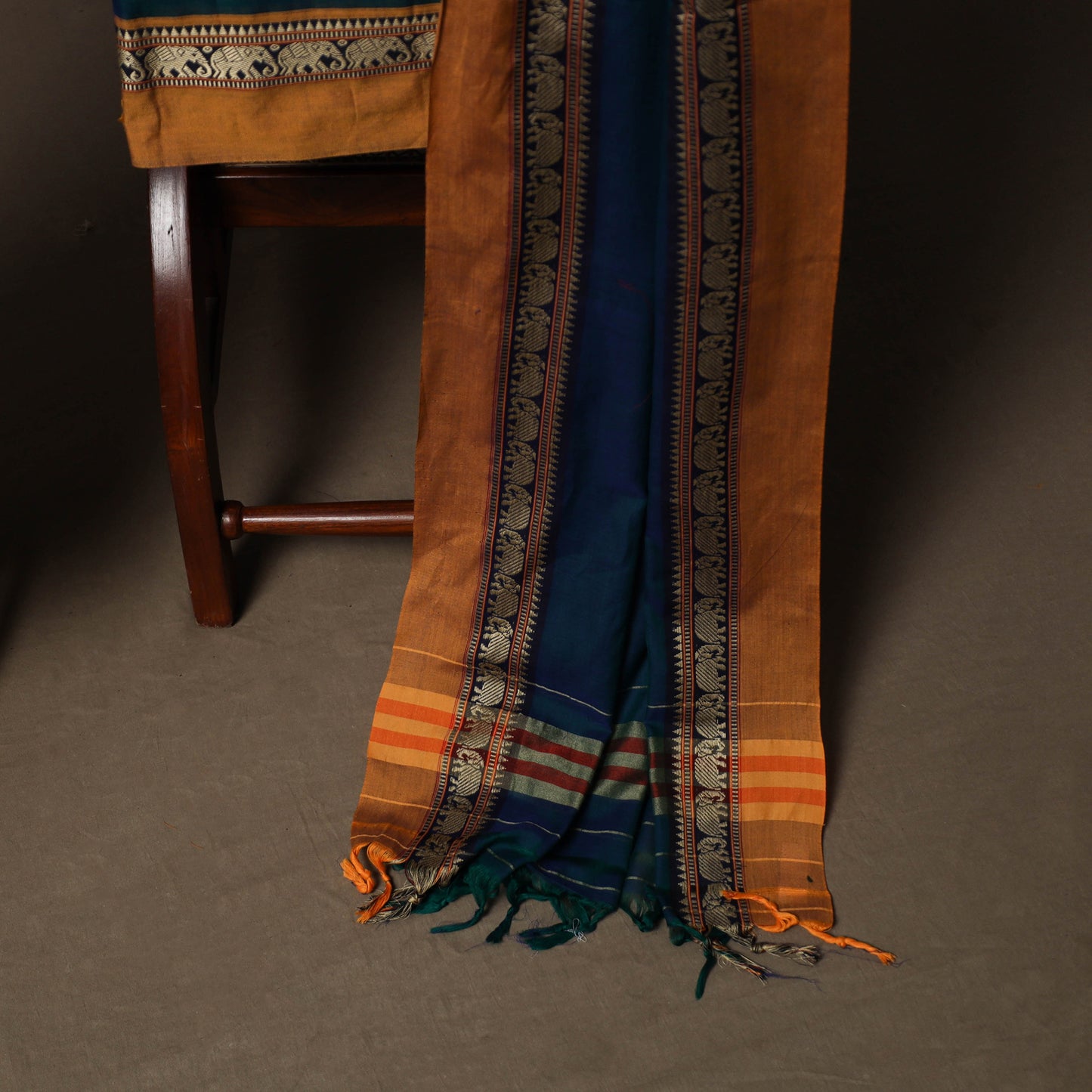 Dharwad Mercerised Cotton 3pc Unstitched Dress Material Suit Set with Woven Border 19
