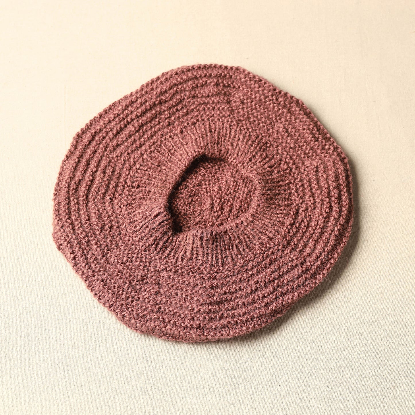 Purple - Kumaun Hand Knitted Woolen Beret Cap 57