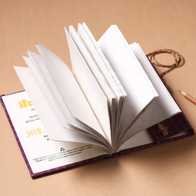 Purple - Fabric Cover Handmade Paper Notebook with Thread Lock