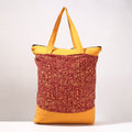 kantha block print shopping bag