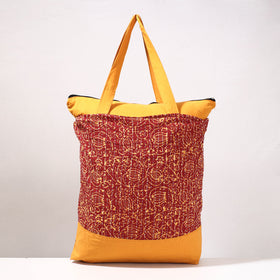 kantha block print shopping bag