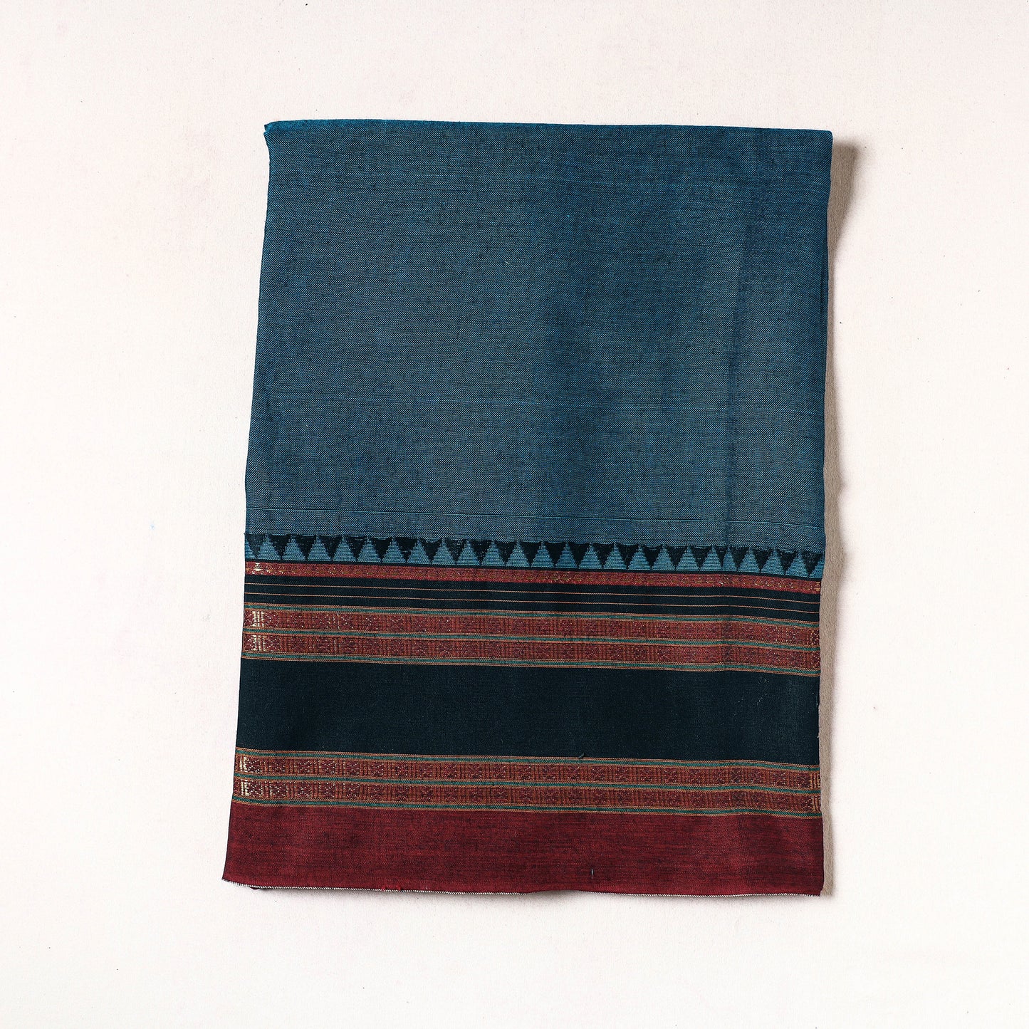 Blue - Kanchipuram Cotton Precut Fabric (1.45 Meter)