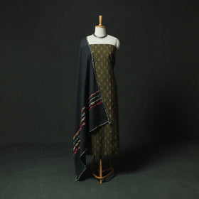 Pochampally Ikat Weave Cotton 2pc Unstitched Dress Material Kurta Set 19