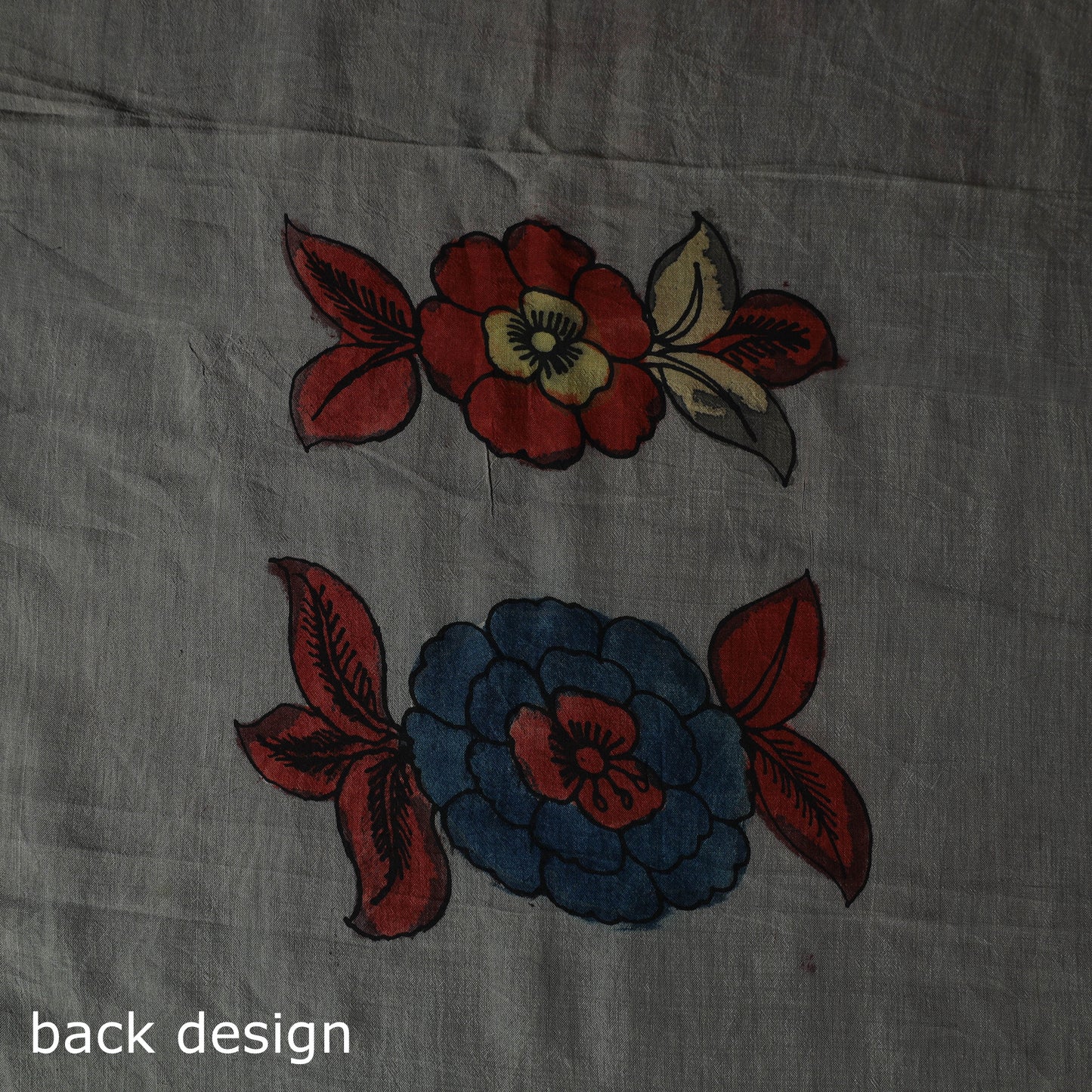 Handpainted Srikalahasti Pen Work Kalamkari Natural Dyed Bangalore Silk 2pc Unstitched Dress Material Kurta Set 36