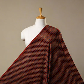 Red Natural Dyed Block Print Cotton Ajrakh Fabric