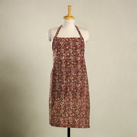 Maroon - kalamkari cotton apron with pocket 41 - handcrafted