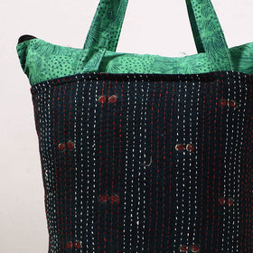  Kantha Work Block Print Cotton Shopping Bag 