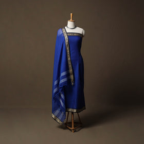 Dharwad Mercerised Cotton 3pc Unstitched Dress Material Suit Set with Woven Border 20