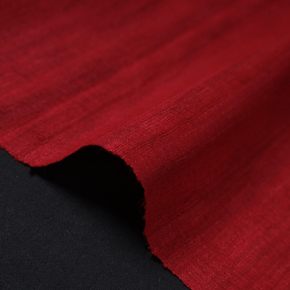 Red - Bhagalpuri Handwoven Pure Desi Tussar Silk Fabric 20