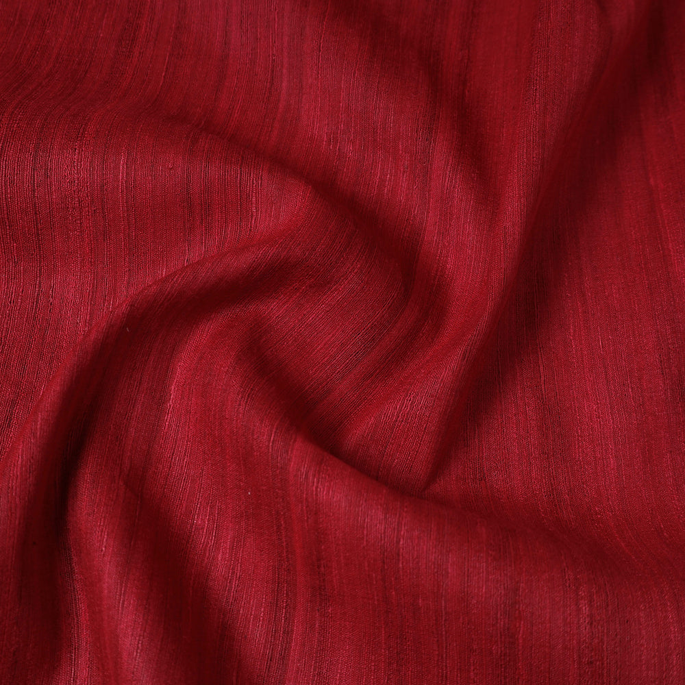 Red - Bhagalpuri Handwoven Pure Desi Tussar Silk Fabric 20