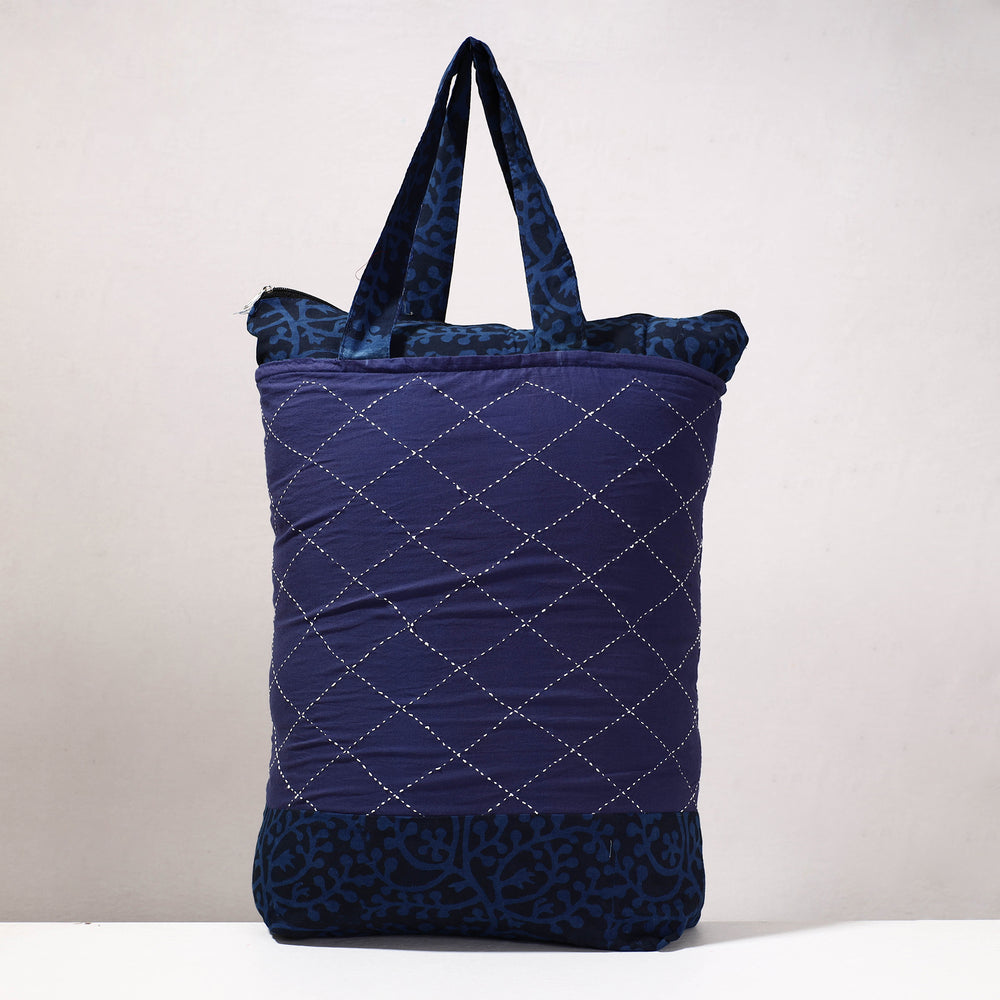 kantha block print shopping bag