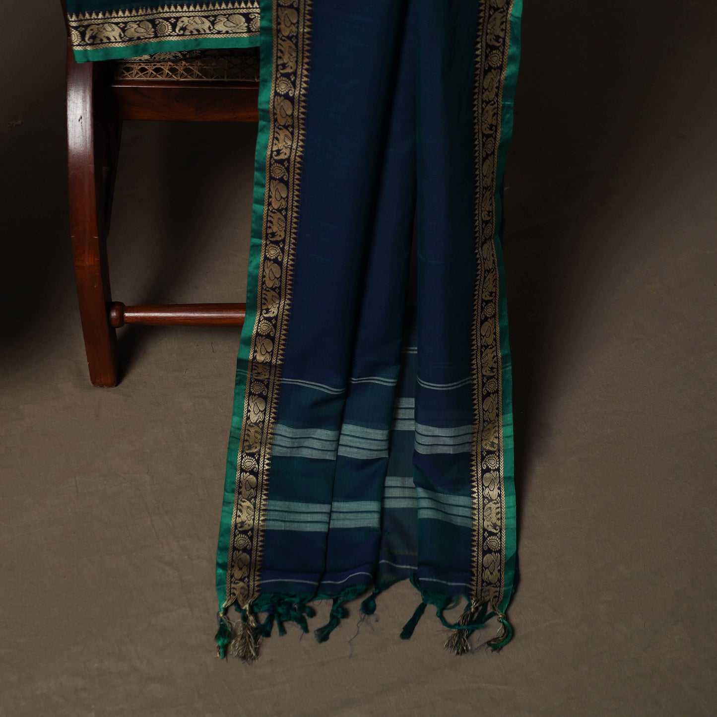 Dharwad Mercerised Cotton 3pc Unstitched Dress Material Suit Set with Woven Border 21
