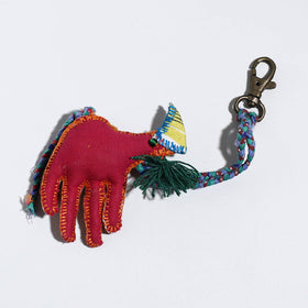 Red Katran Artwork Kantha Stitch Keychain 