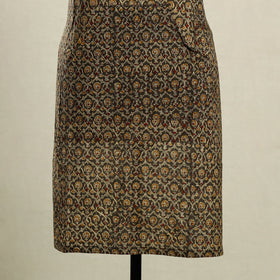 Brown Kalamkari Block Print Cotton Apron with Pocket