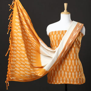 3pc Pochampally Ikat Weave Handloom Cotton Suit Material Set 60