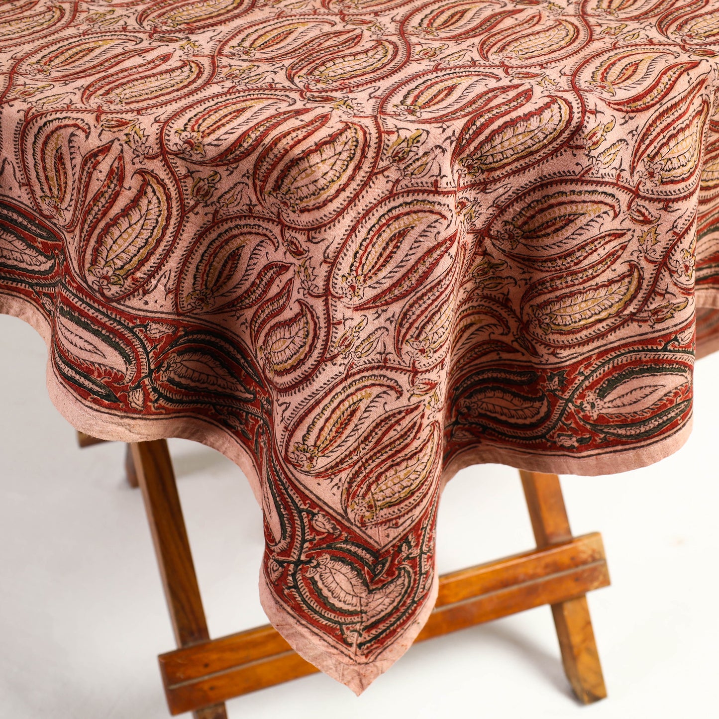 kalamkari block printed table cover