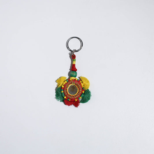 Handmade Mirror & Threadwork Keychain by Kailash Patwa 47