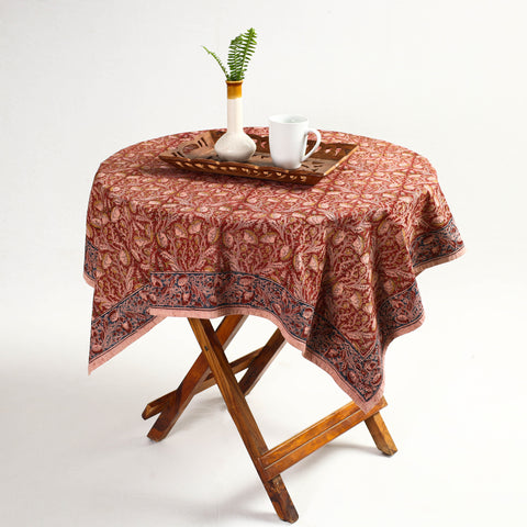 Red - original pedana kalamkari natural dyed cotton table