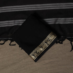 Dharwad Mercerised Cotton 3pc Unstitched Dress Material Suit Set with Woven Border 22