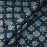 Blue - Bindaas Natural Dyed Cotton Block Print Fabric 01