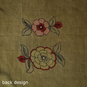 Handpainted Srikalahasti Pen Work Kalamkari Natural Dyed Bangalore Silk 2pc Unstitched Dress Material Kurta Set 39