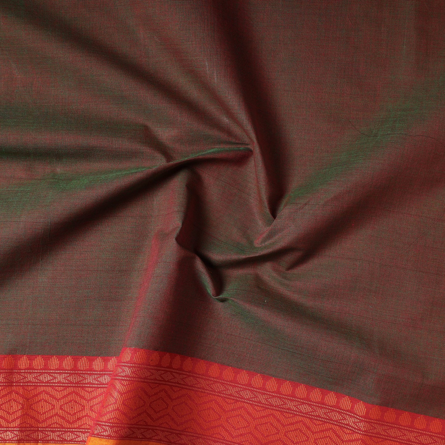 Brown - Kanchipuram Cotton Precut Fabric (1.6 Meter)